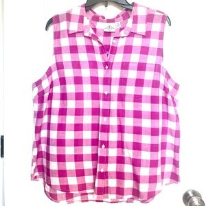 St.Jons Bay Sleeveless Plaid Blouse